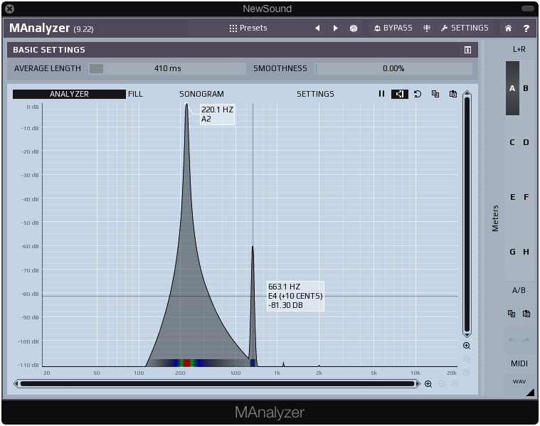 Classic VCA Compressor frequency analysis