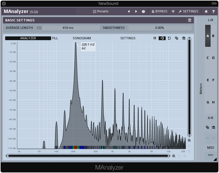 Vintage Opto Compressor frequency analysis