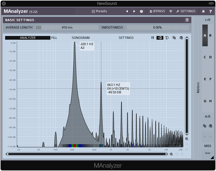 Vintage VCA Compressor frequency analysis