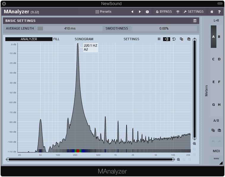 H-EQ UK Vintage frequency analysis