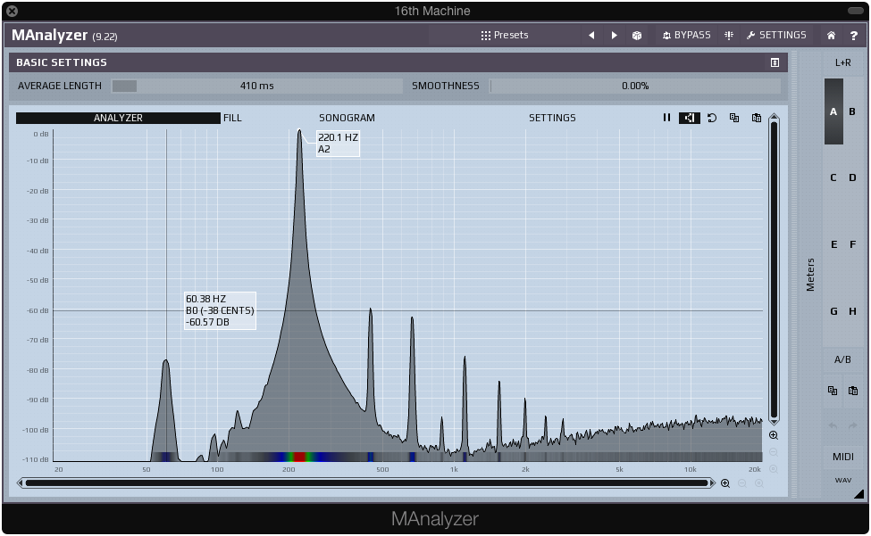 PuigTec EQP1A frequency analysis